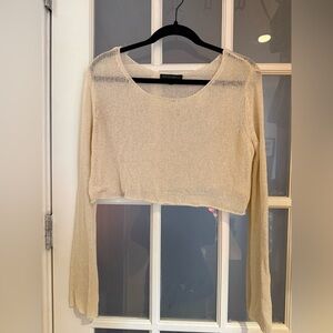 Cotton Candy Sheer Beige Crop Top